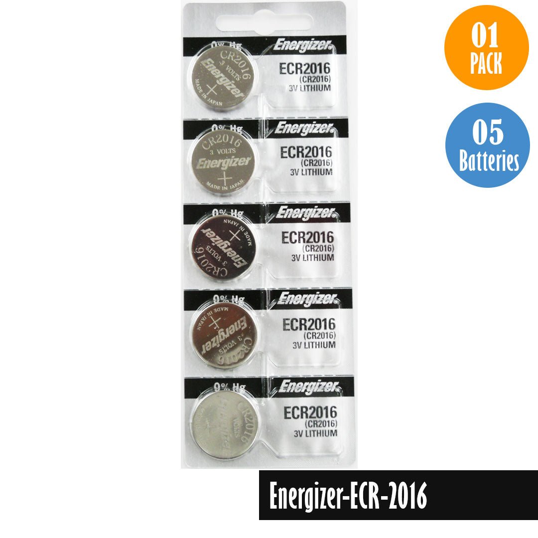 Energizer ECR2016 Watch Battery Replacement, 1 Pack of 5 batteries, CR2016 - Universal Jewelers & Watch Tools Inc.