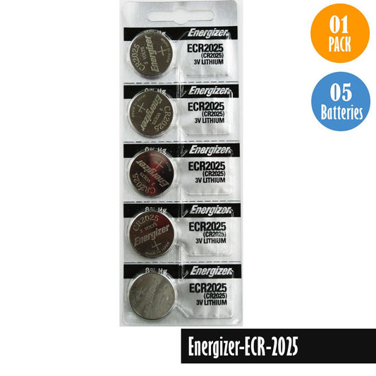 Energizer ECR2025 Watch Battery Replacement, 1 Pack of 5 batteries, CR2025 - Universal Jewelers & Watch Tools Inc.