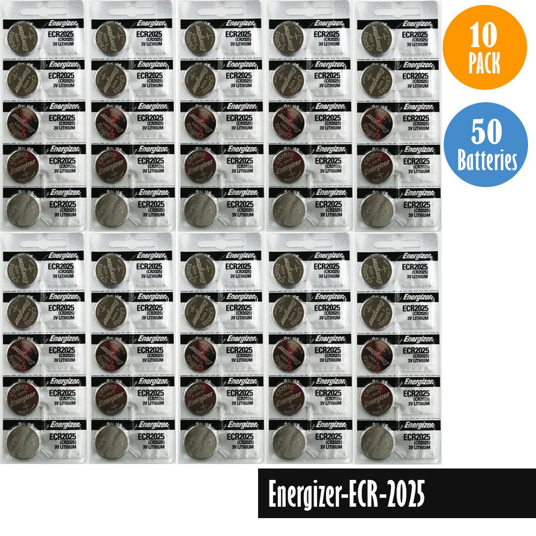 Energizer ECR2025 Watch Battery Replacement, 1 Pack of 5 batteries, CR2025 - Universal Jewelers & Watch Tools Inc.