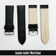 Genuine Leather Watch Band, Black Padded, Plain, No Stitches, 26MM, XL Size, Silver Buckle - Universal Jewelers & Watch Tools Inc.