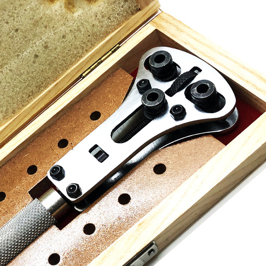 Jaxa Style Watch Case Opener With Pins In Wooden Box - Universal Jewelers & Watch Tools Inc.