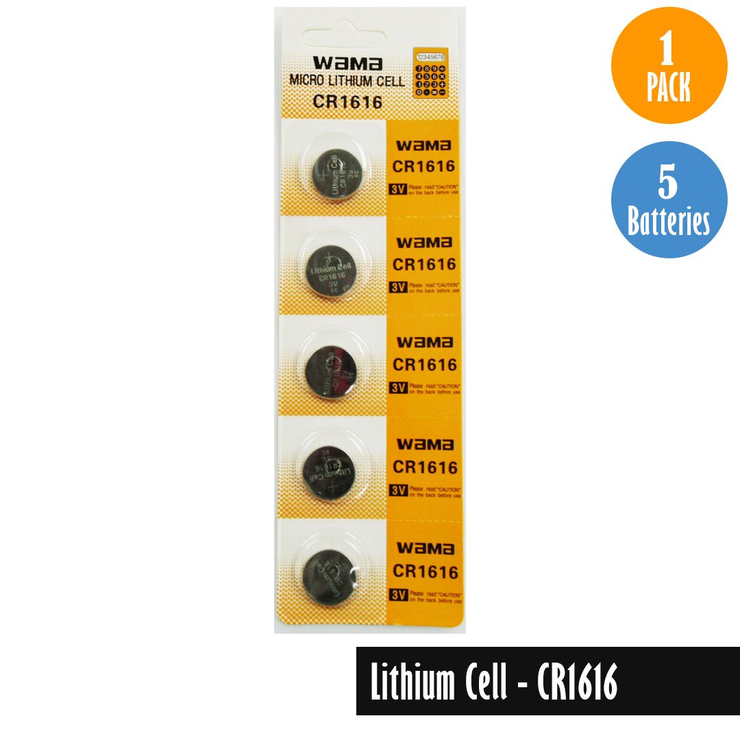 Lithium Cell-CR1616, 1 Pack 5 Batteries, Available for bulk order - Universal Jewelers & Watch Tools Inc.
