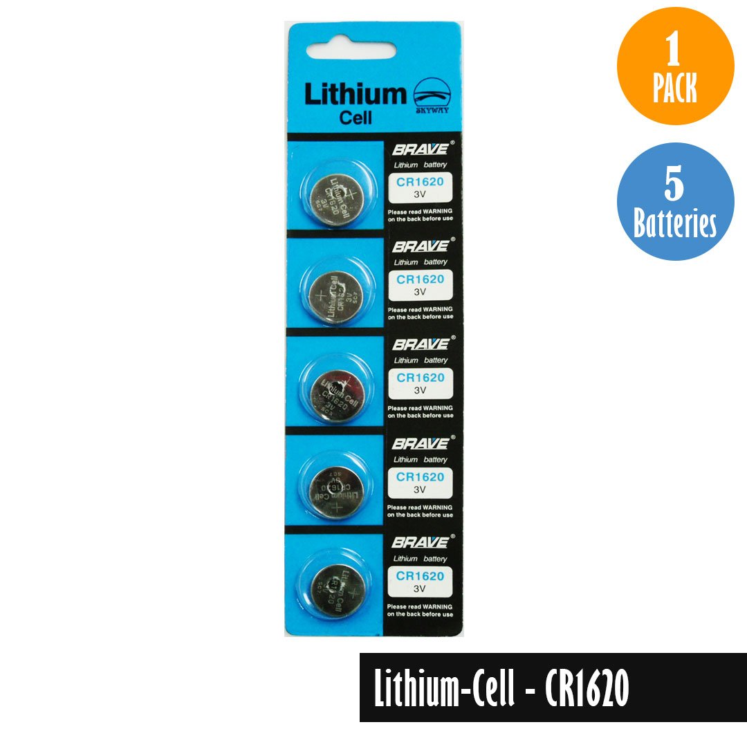 Lithium Cell-CR1620, 1 Pack 5 Batteries, Available for bulk order - Universal Jewelers & Watch Tools Inc.