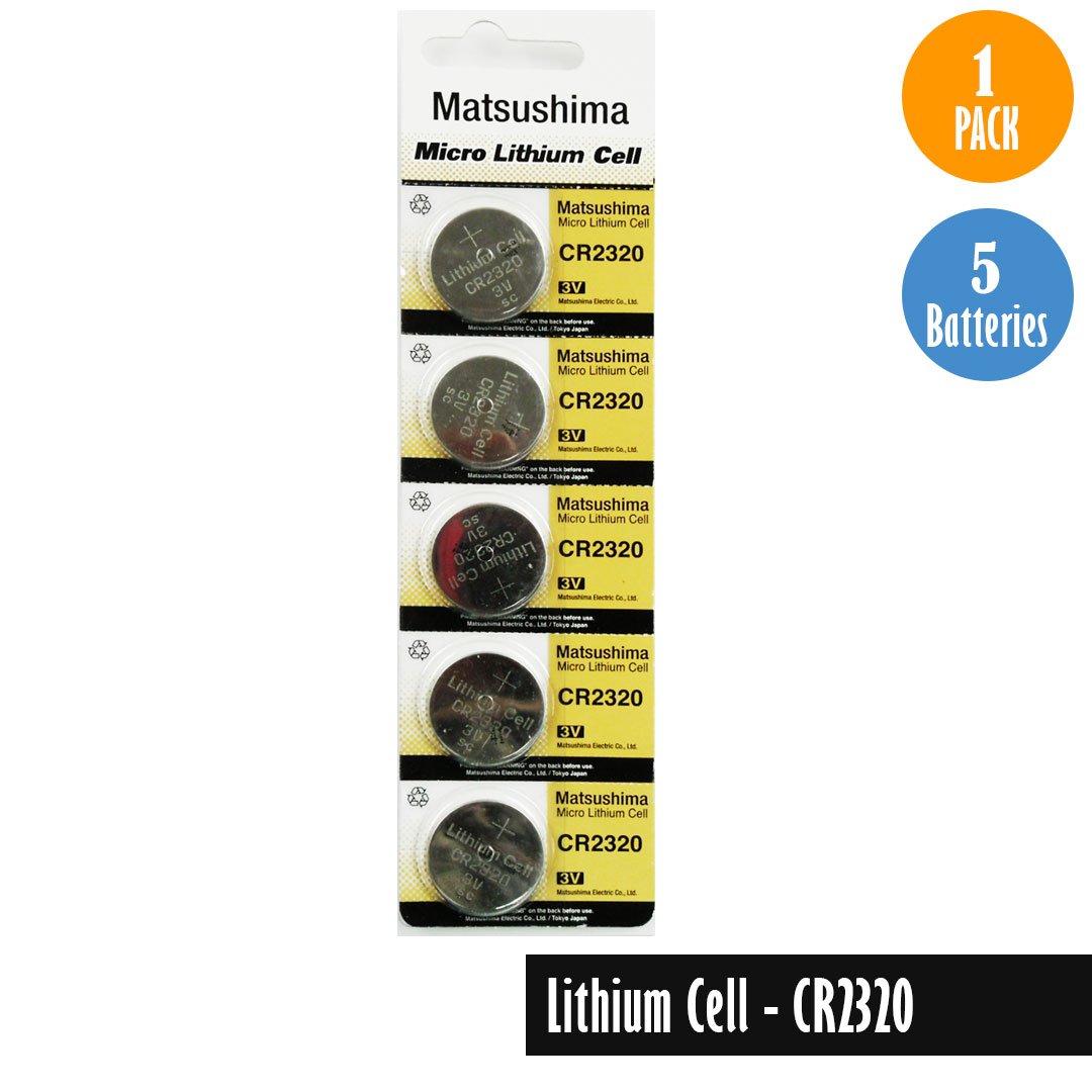Lithium Cell-CR2320, 1 Pack 5 Batteries, Available for bulk order - Universal Jewelers & Watch Tools Inc.