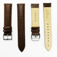 Lizard Watch Band, 20MM Wide, Padded, Regular Size, Brown Color, Brown Stitched, Silver and Gold Buckle, Genuine Leather Watch Strap Replacement - Universal Jewelers & Watch Tools Inc.