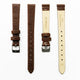Lizard Style, Ladies Watch Band, 12MM Wide Flat, Regular Size, Brown Color, Silver Buckle, Genuine Leather Strap Replacement - Universal Jewelers & Watch Tools Inc.