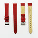 Lizard Style, Ladies Watch Band, 14MM Wide Flat, Regular Size, Red Color, Silver Buckle, Genuine Leather Strap Replacement - Universal Jewelers & Watch Tools Inc.