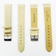 Lizard Watch Band, 18MM Wide Flat, Regular Size, Beige Color, Silver Buckle, Genuine Leather Strap Replacement - Universal Jewelers & Watch Tools Inc.
