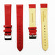 Lizard Watch Band, 18MM Wide Flat, Regular Size, Red Color, Silver Buckle, Genuine Leather Strap Replacement - Universal Jewelers & Watch Tools Inc.