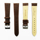 Lizard Watch Band, 20MM Wide Flat, Regular Size, Brown Color, Silver Buckle, Genuine Leather Strap Replacement - Universal Jewelers & Watch Tools Inc.