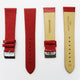 Lizard Watch Band, 22MM Wide Flat, Regular Size, Red Color, Silver Buckle, Genuine Leather Strap Replacement - Universal Jewelers & Watch Tools Inc.