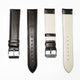 Genuine Leather Watch Band, Black Padded, Plain, Black Stitches, 20MM, Regular Size, Stainless Steel Silver Buckle - Universal Jewelers & Watch Tools Inc.