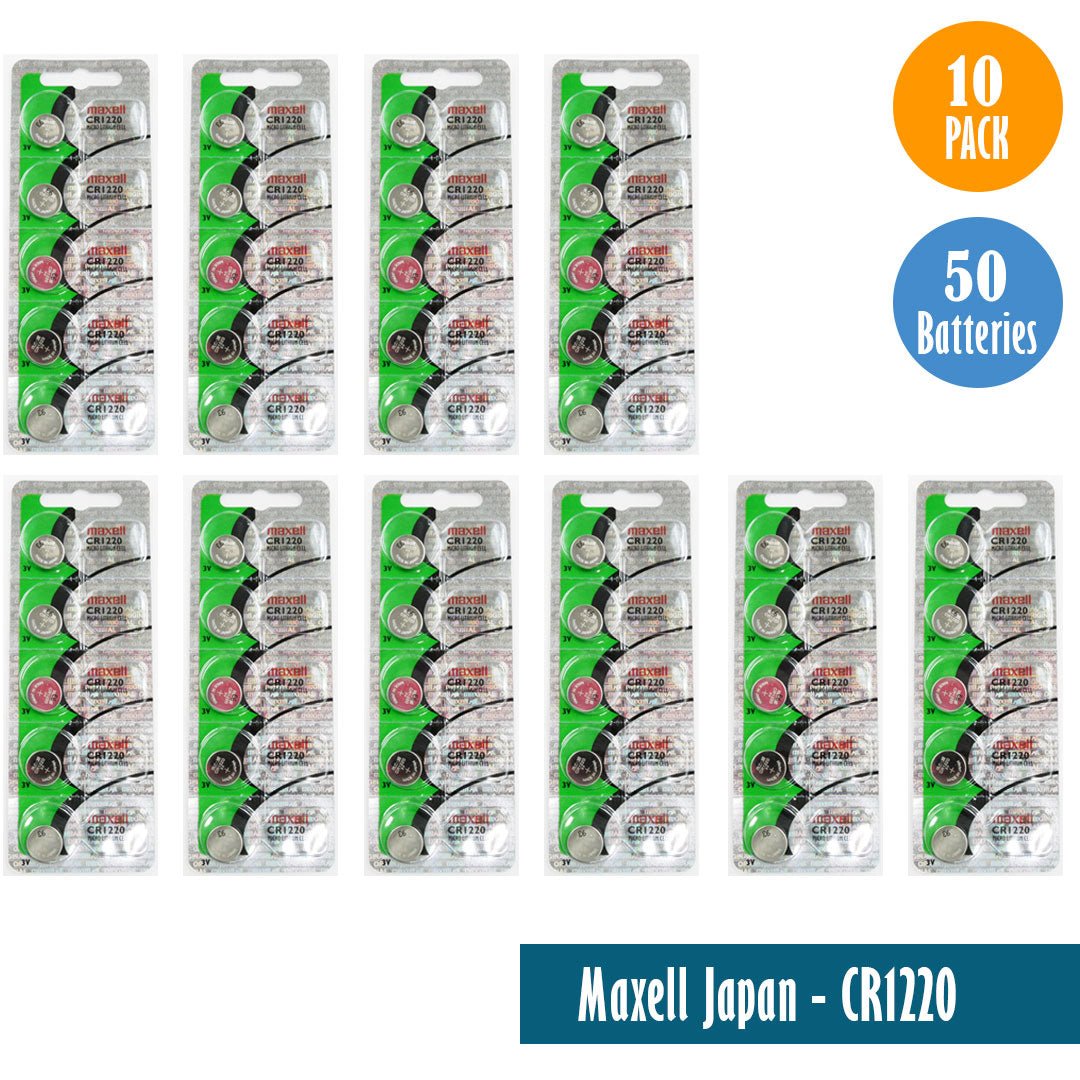 Maxell Japan - CR1220 Watch Batteries Single Pack with 5 Batteries - Universal Jewelers & Watch Tools Inc.