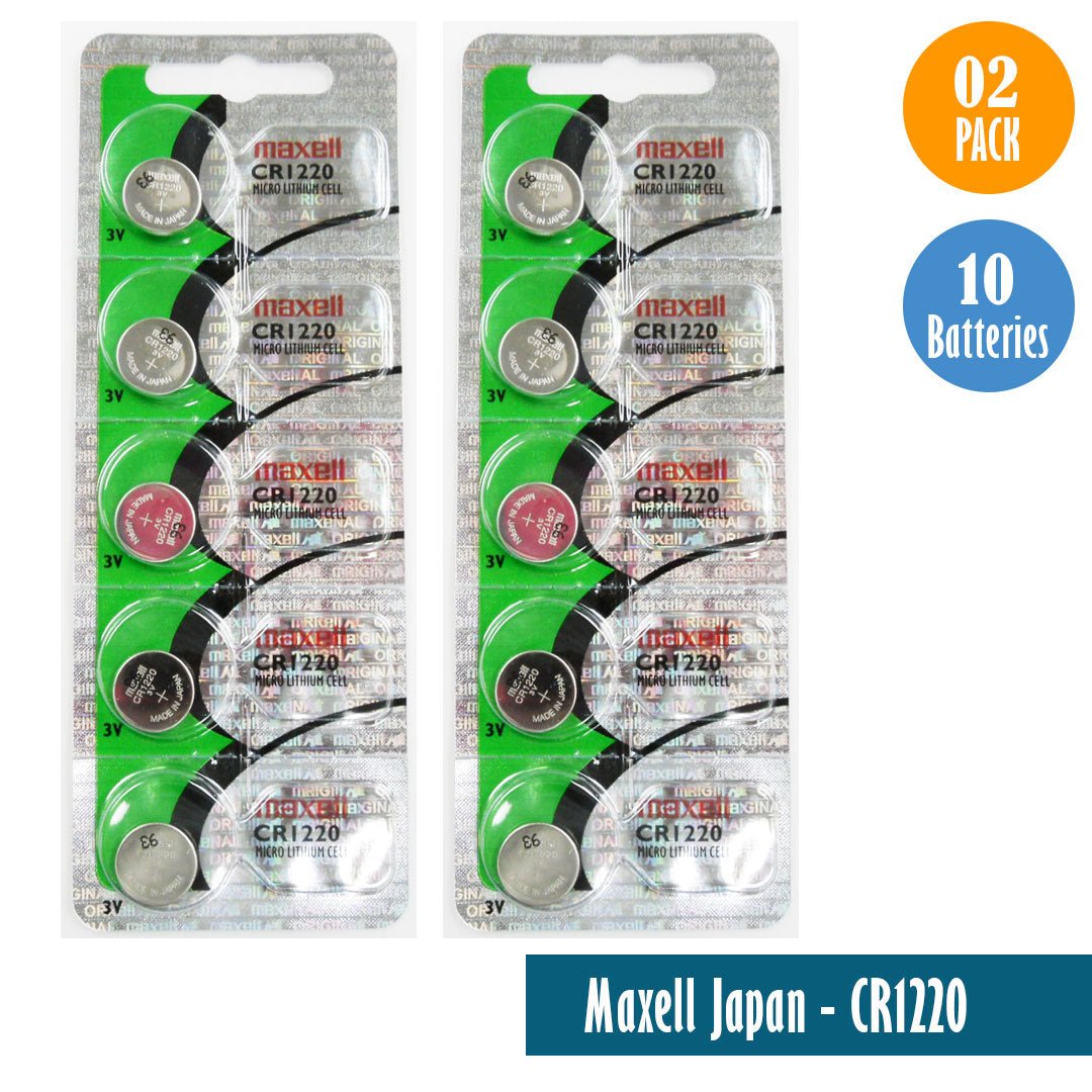 Maxell Japan - CR1220 Watch Batteries Single Pack with 5 Batteries - Universal Jewelers & Watch Tools Inc.