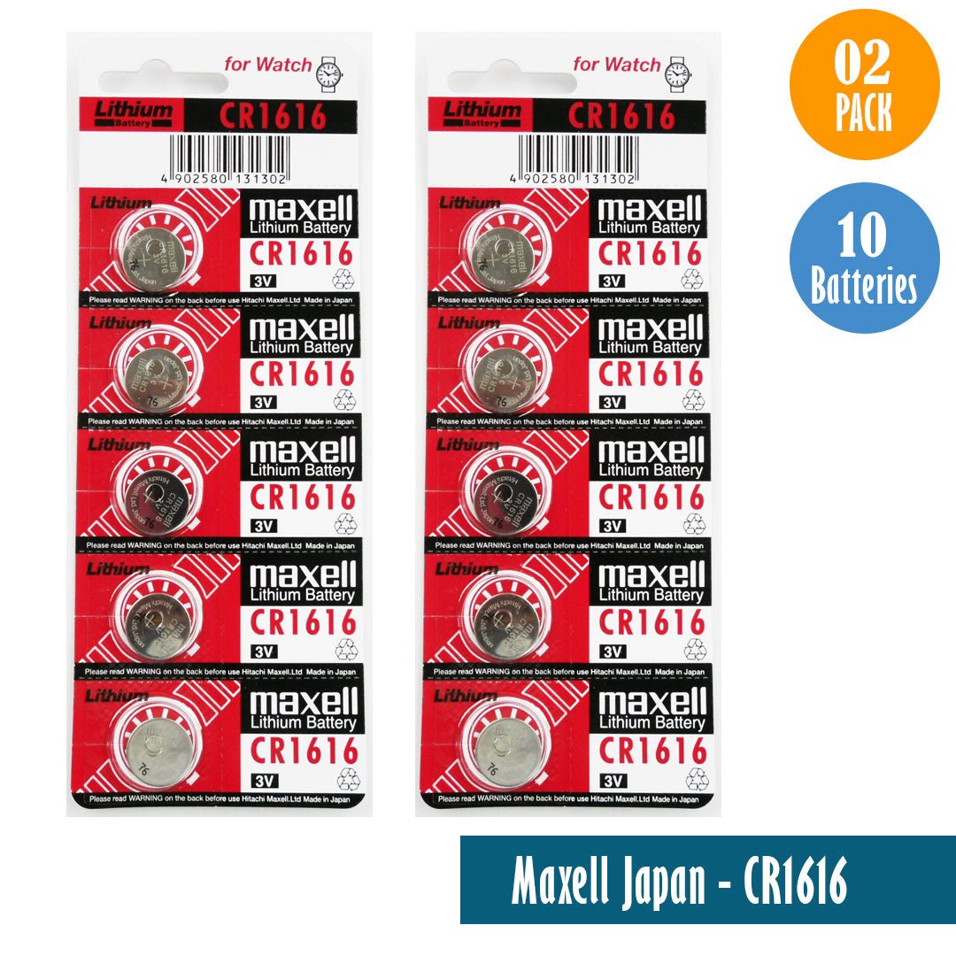 Maxell Japan - CR1616 Watch Batteries Single Pack of 5 Batteries - Universal Jewelers & Watch Tools Inc.