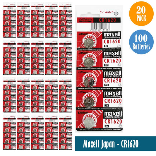 Maxell Japan - CR1620 Watch Batteries Single Pack of 5 Batteries - Universal Jewelers & Watch Tools Inc.