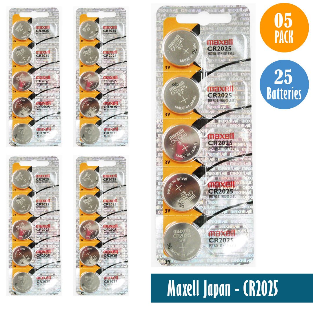 Maxell Japan - CR2025 Watch Batteries Single Pack of 5 Batteries - Universal Jewelers & Watch Tools Inc.