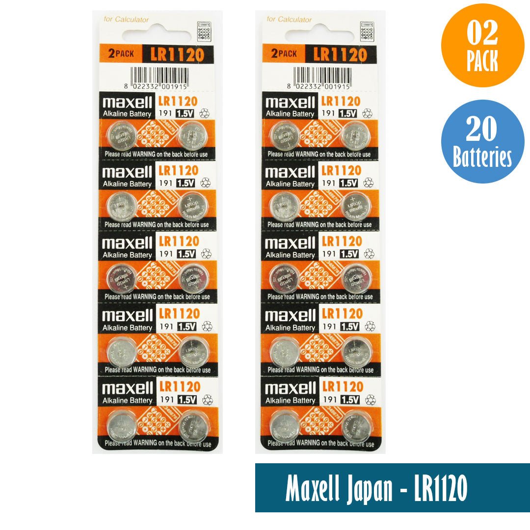 Maxell Japan - LR1120 (191) Watch Batteries Single Pack of 10 Batteries - Universal Jewelers & Watch Tools Inc.