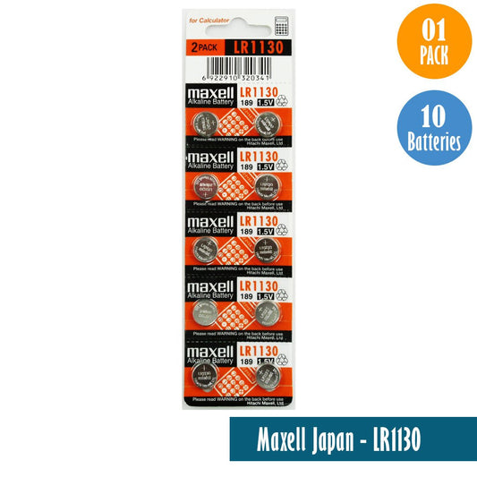 Maxell Japan - LR1130 (189) Watch Batteries Single Pack of 10 Batteries - Universal Jewelers & Watch Tools Inc.