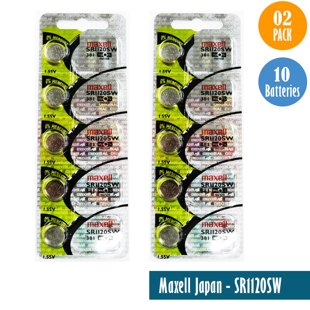 Maxell Japan - SR1120SW (381) Watch Batteries Single Pack, 5 Batteries - Universal Jewelers & Watch Tools Inc.