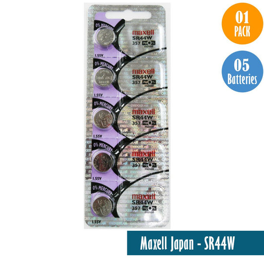 Maxell Japan - SR44W (357) Watch Batteries Single Pack of 5 Batteries - Universal Jewelers & Watch Tools Inc.