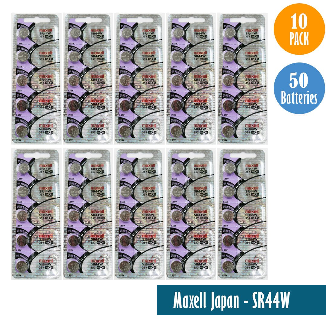 Maxell Japan - SR44W (357) Watch Batteries Single Pack of 5 Batteries - Universal Jewelers & Watch Tools Inc.
