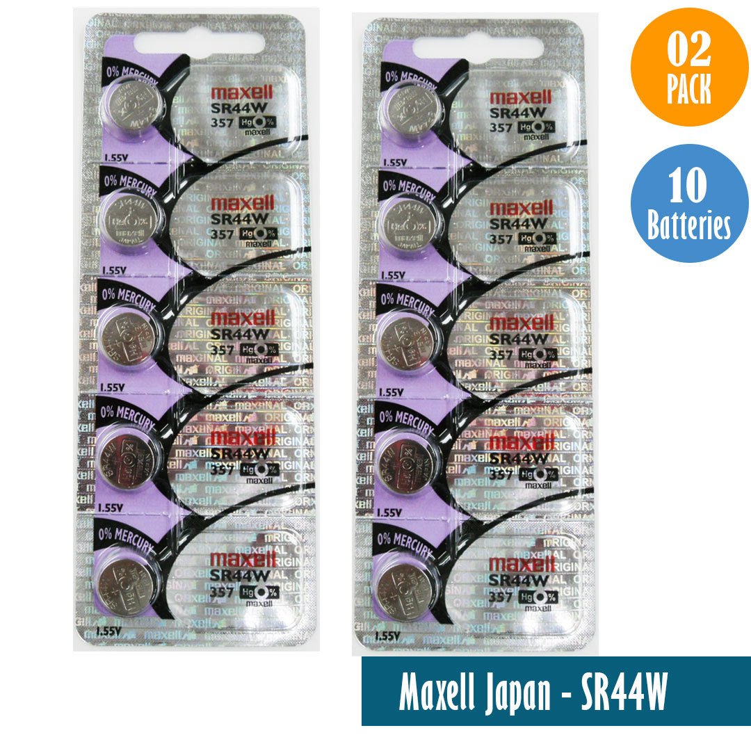 Maxell Japan - SR44W (357) Watch Batteries Single Pack of 5 Batteries - Universal Jewelers & Watch Tools Inc.