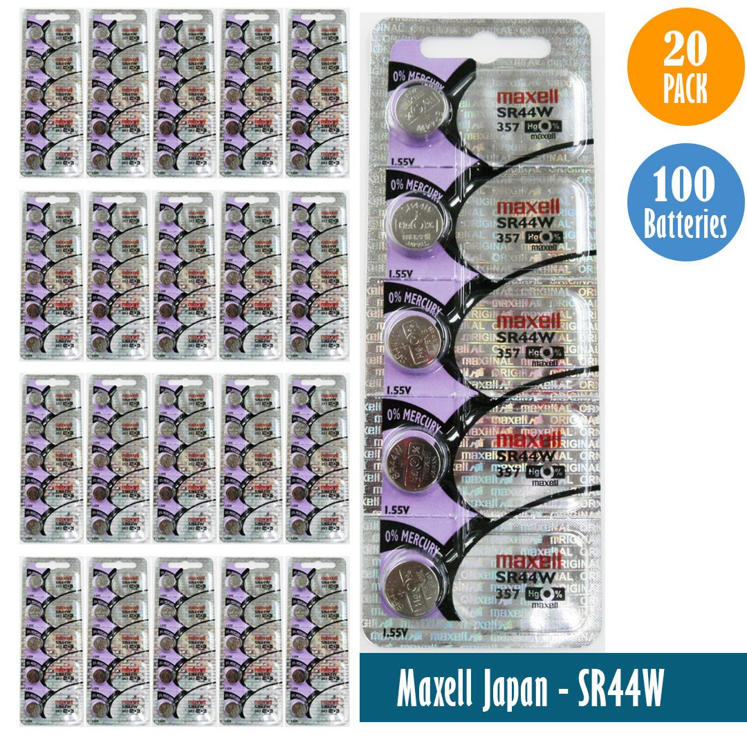 Maxell Japan - SR44W (357) Watch Batteries Single Pack of 5 Batteries - Universal Jewelers & Watch Tools Inc.