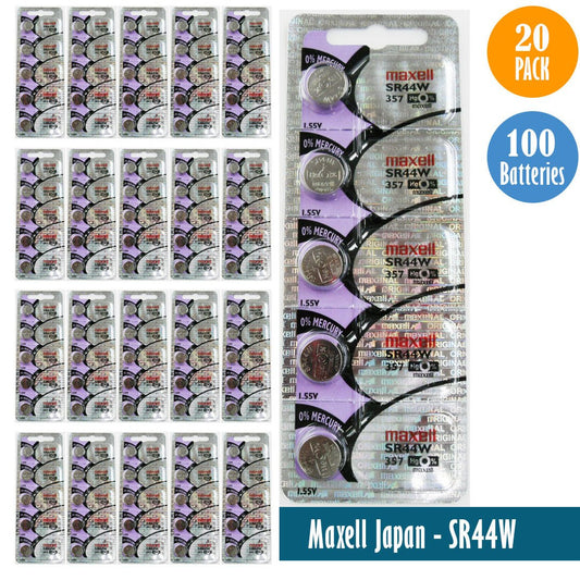 Maxell Japan - SR44W (357) Watch Batteries Single Pack of 5 Batteries - Universal Jewelers & Watch Tools Inc.