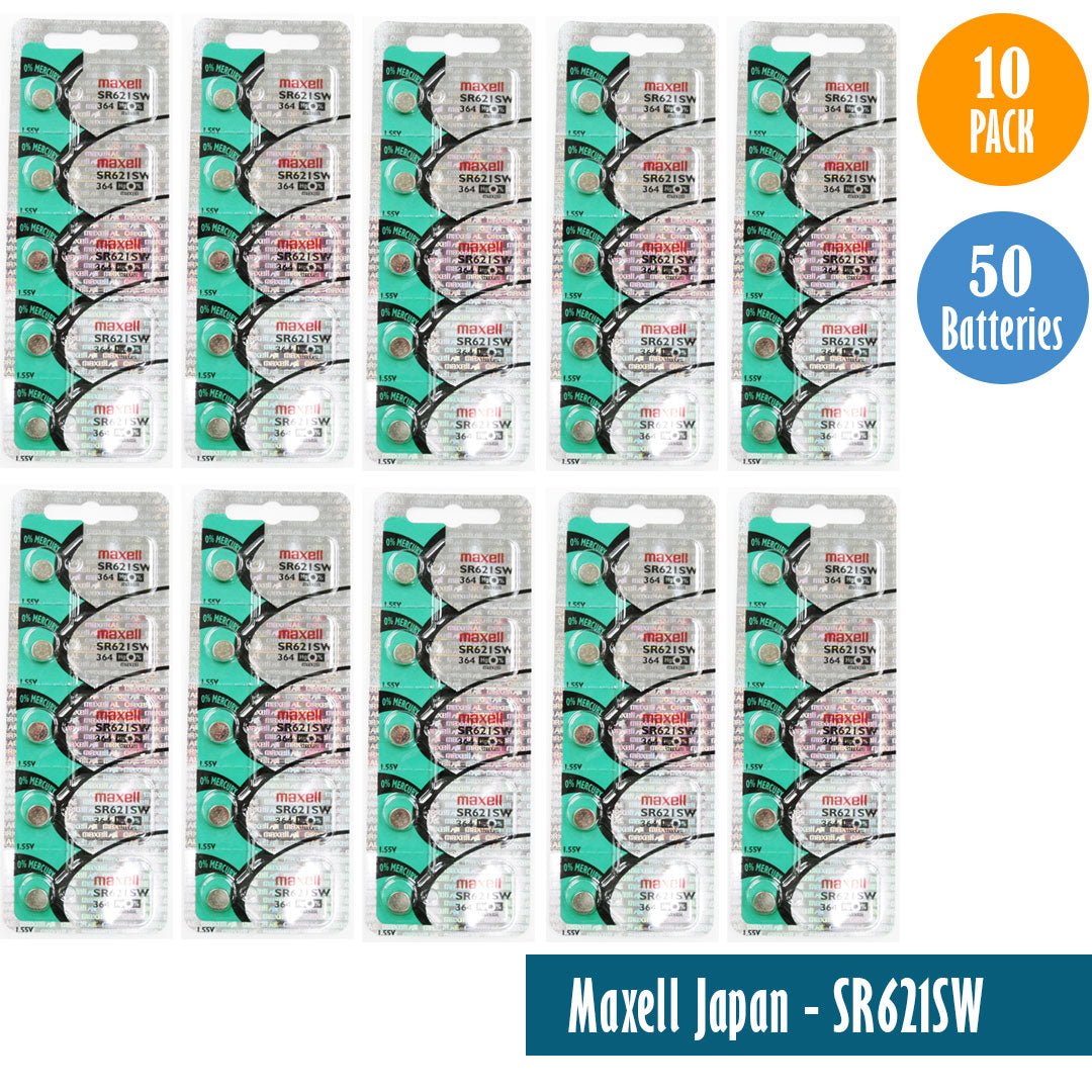 Maxell Japan - SR621SW (364) Watch Batteries Single Pack with 5 Batteries - Universal Jewelers & Watch Tools Inc.
