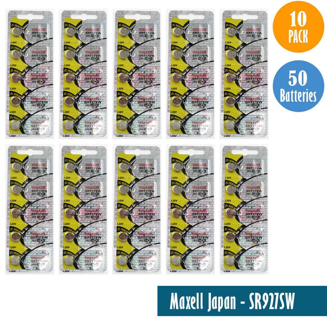 Maxell Japan - SR927SW (395) Watch Batteries Single Pack, 5 Batteries - Universal Jewelers & Watch Tools Inc.