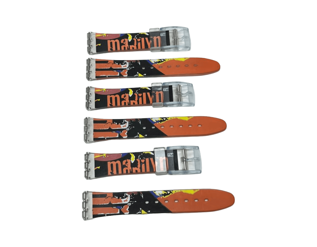 Plastic PVC Watch Band Strap Art Design Swatch Replacement Including Pins 17mm - Universal Jewelers & Watch Tools Inc.