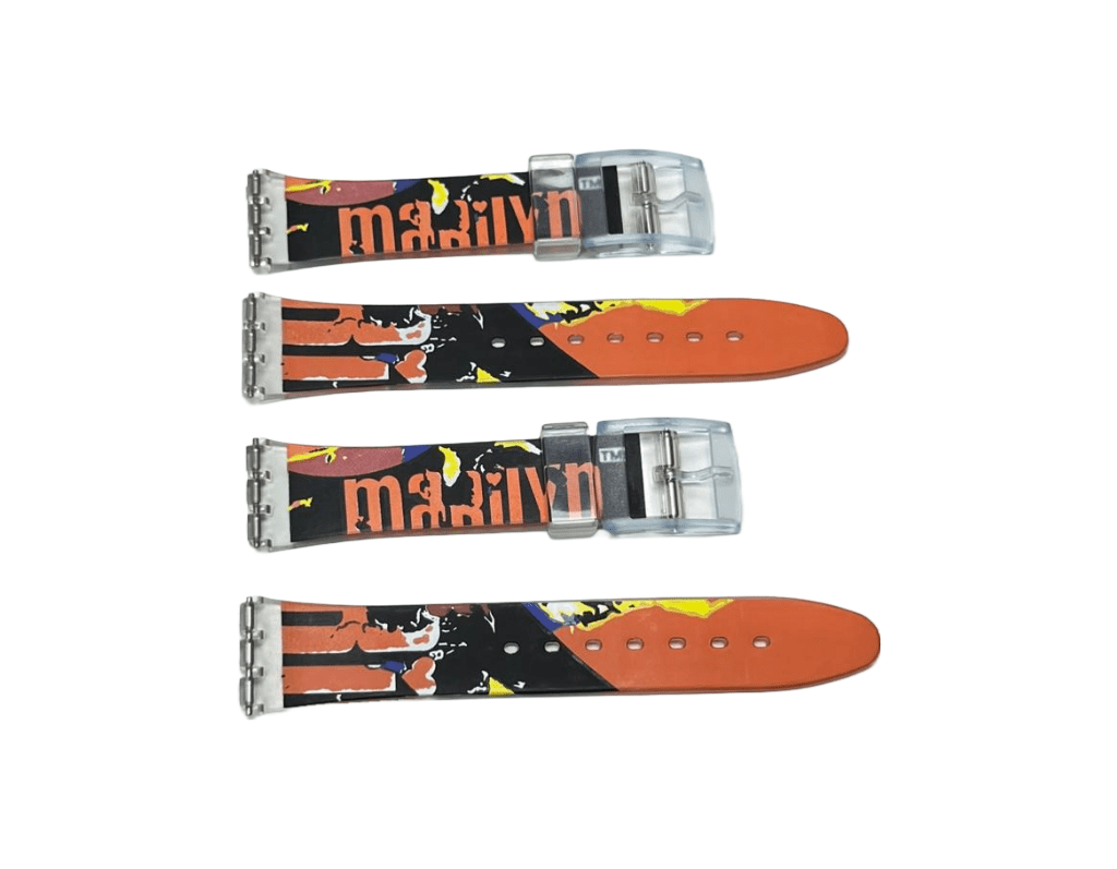 Plastic PVC Watch Band Strap Art Design Swatch Replacement Including Pins 17mm - Universal Jewelers & Watch Tools Inc.