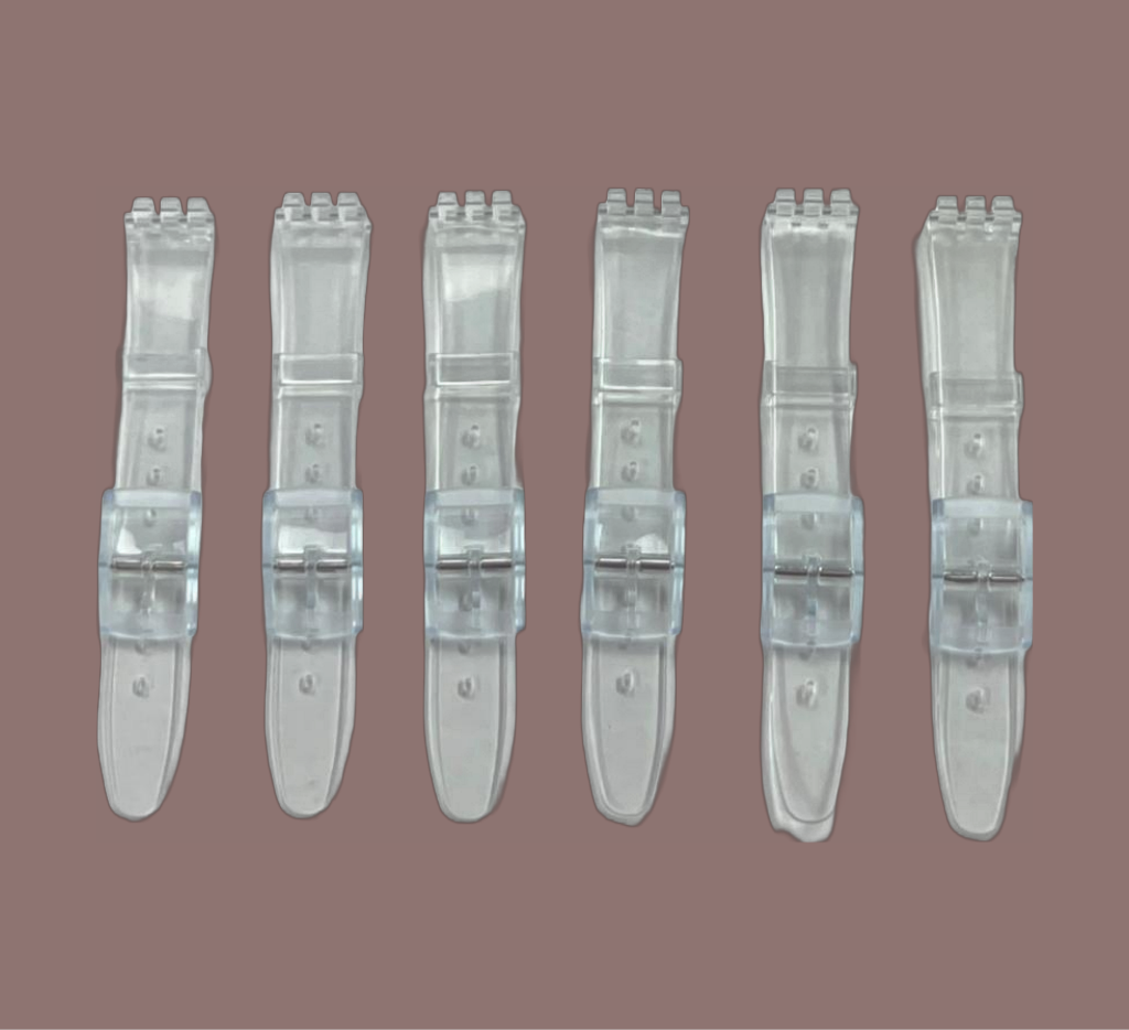 Swatch Replacement Plastic PVC Watch Band Flat Transparent without Pins 12mm