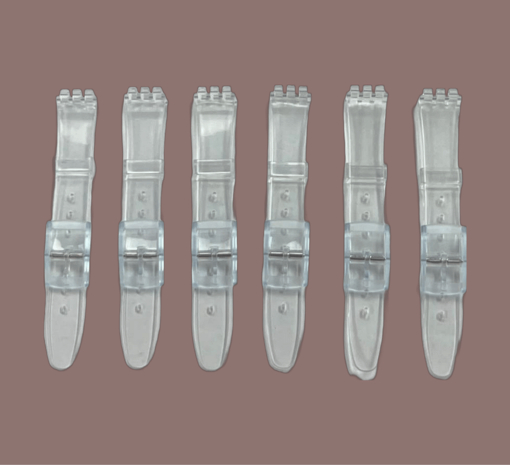 Swatch Replacement Plastic PVC Watch Band Flat Transparent without Pins 12mm - Universal Jewelers & Watch Tools Inc.