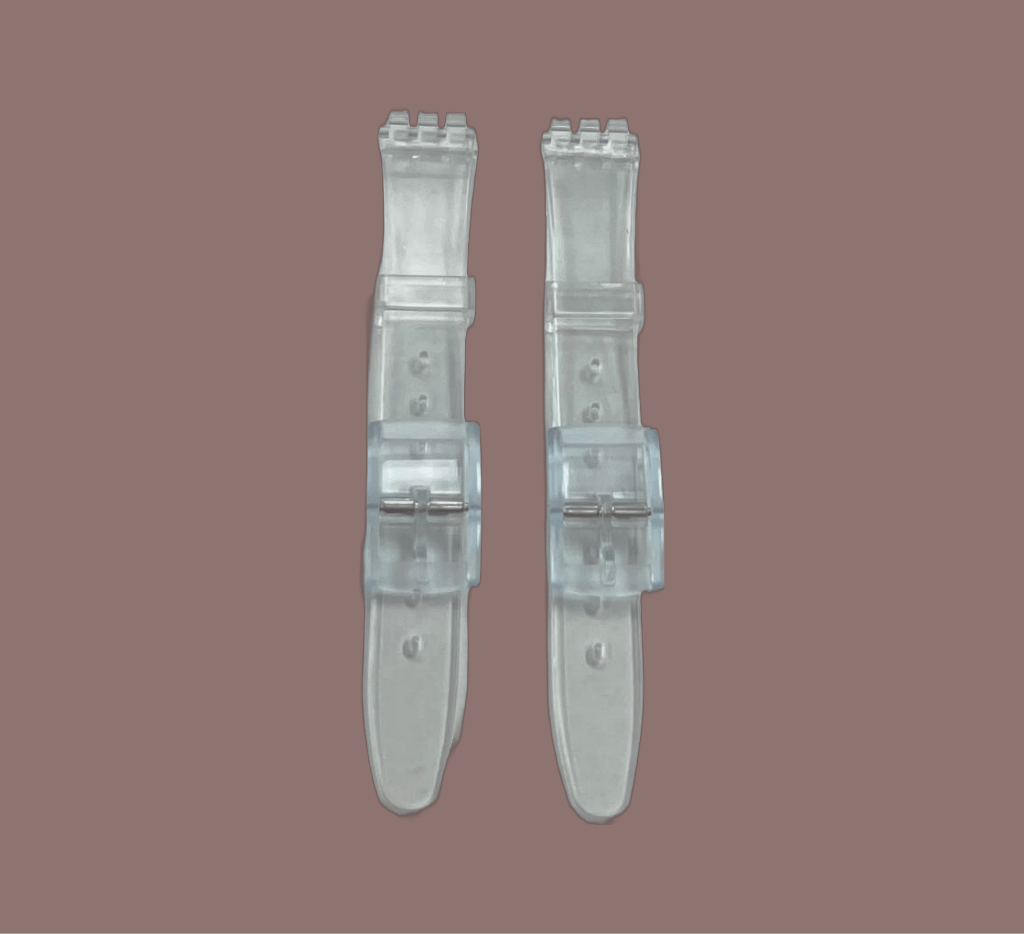 Swatch Replacement Plastic PVC Watch Band Flat Transparent without Pins 12mm - Universal Jewelers & Watch Tools Inc.