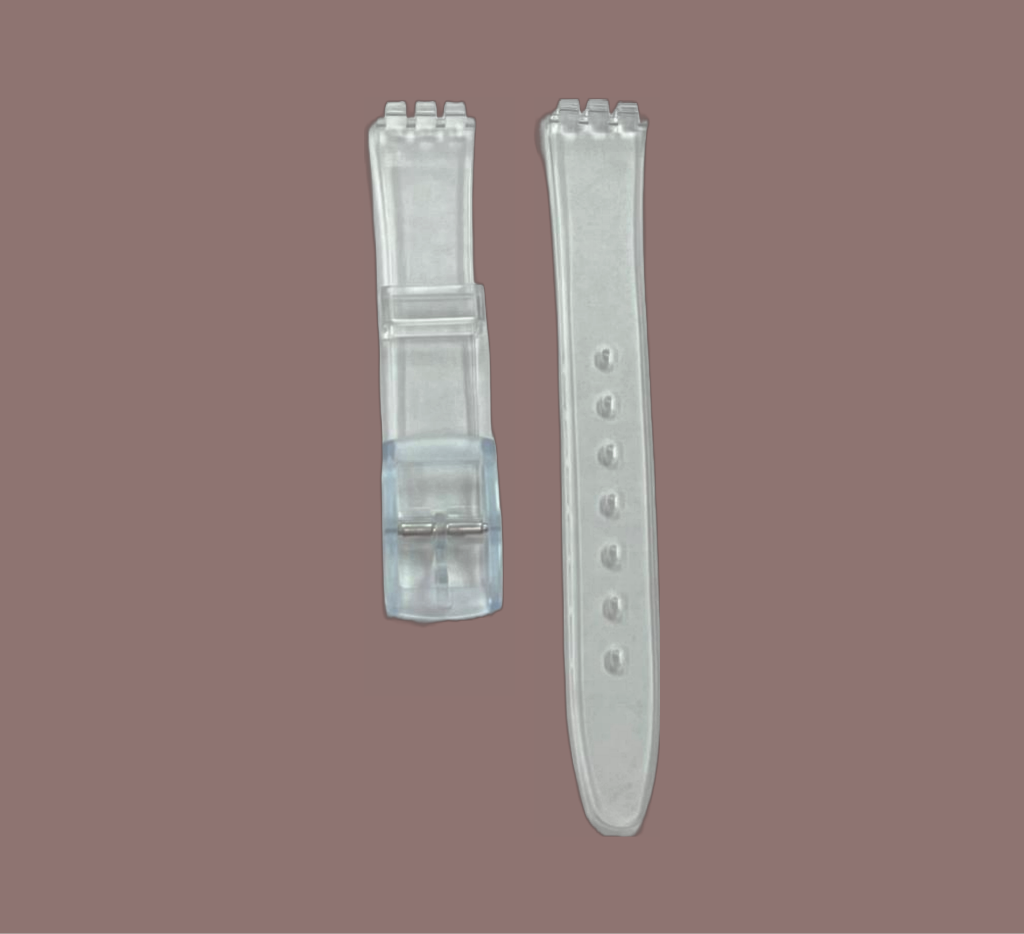 Swatch Replacement Plastic PVC Watch Band Flat Transparent without Pins 12mm