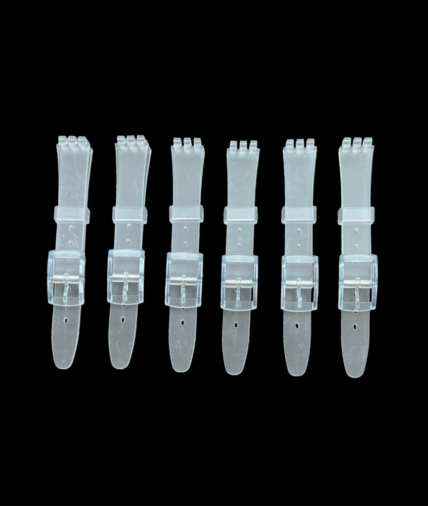 Swatch Replacement Plastic PVC Watch Band Flat Clear White without Pins 12mm - Universal Jewelers & Watch Tools Inc.