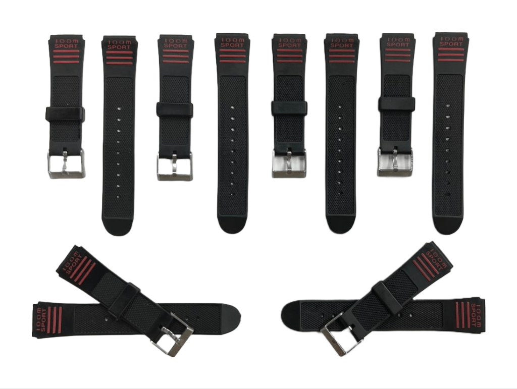 Water Resistant PVC Sport Watch Band Strap 19mm&14mm Fits Timex,Casio and Others - Universal Jewelers & Watch Tools Inc.