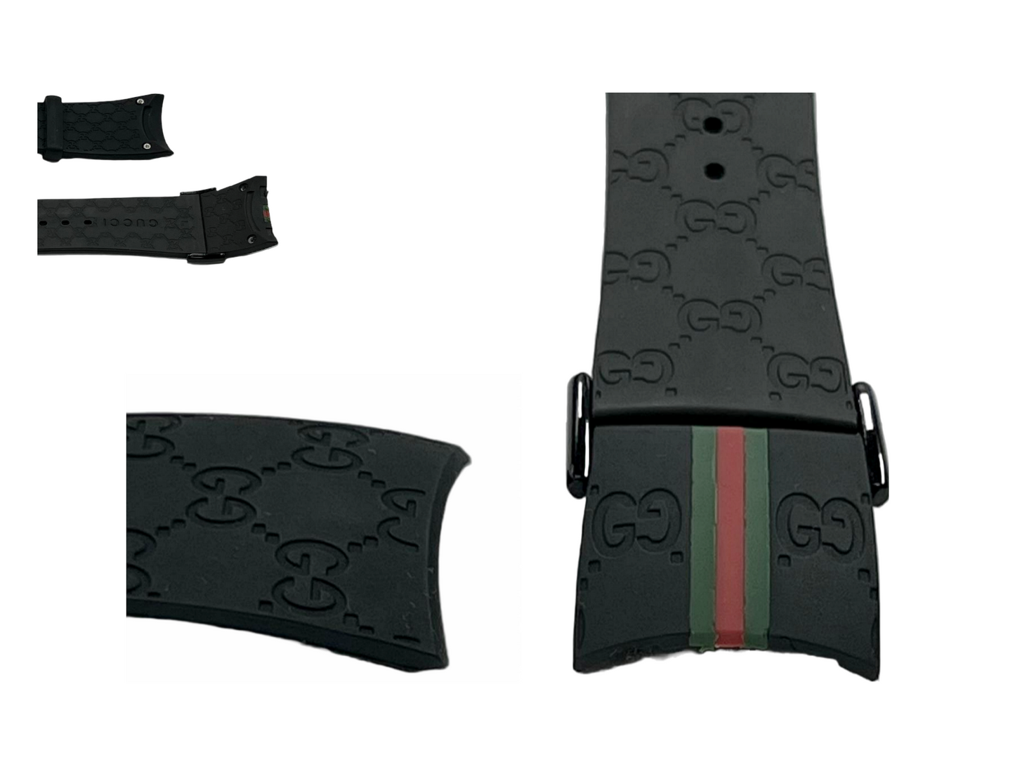 Replacement I-Gucci Rubber Multicolor Watch Band 26MM Special Edition YA114207 and others