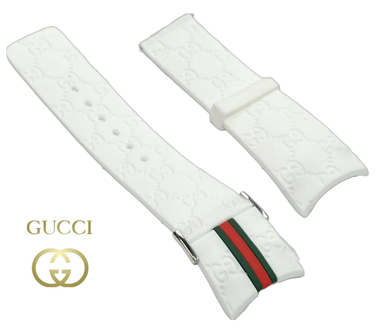 Replacement I-Gucci Rubber Multicolor Watch Band 26MM Special Edition YA114207 and others
