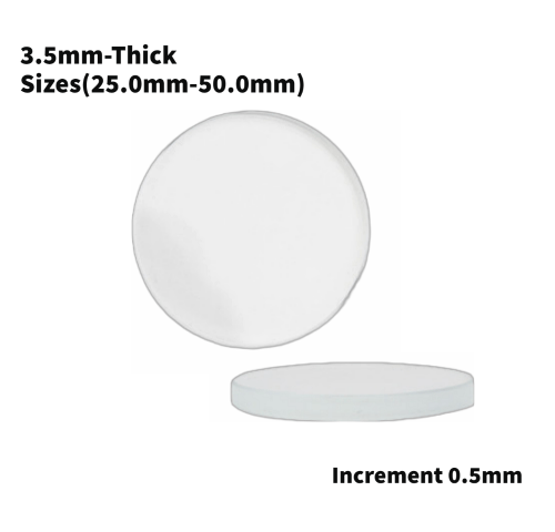 Watch Crystal Flat Round Mineral Glass Crystal 3.5mm Thick (25.0mm - 50.0mm) - Universal Jewelers & Watch Tools Inc.