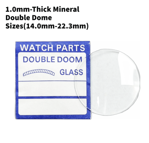Watch Crystal Double Domed Round Mineral Glass Crystal 1.0mm Thick (14.0mm - 22.3mm) - Universal Jewelers & Watch Tools Inc.