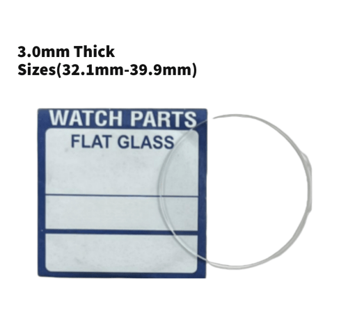 Watch Crystal Flat Round Mineral Glass Crystal 3.0mm Thick (32.1mm - 39.9mm) - Universal Jewelers & Watch Tools Inc.