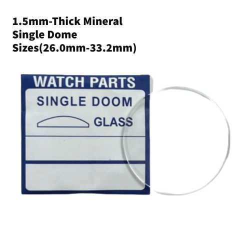Watch Crystal Single Domed Round Mineral Glass Crystal 1.5mm Thick (26.0mm - 33.2mm) - Universal Jewelers & Watch Tools Inc.