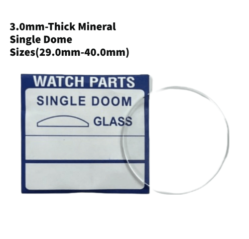 Watch Crystal Single Domed Round Mineral Glass Crystal 3.0mm Thick (29.0mm - 40.0mm) - Universal Jewelers & Watch Tools Inc.