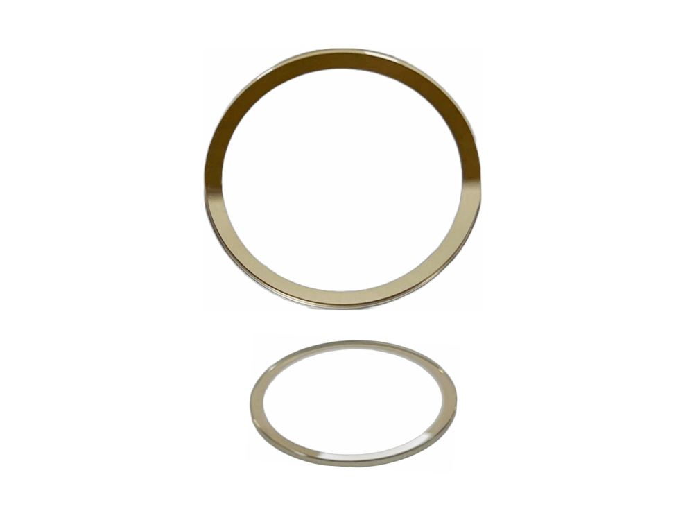 Magnified Glass Single Dome Watch Crystal with Yellow Golden Border Diameter 42.0 MM Thickness 1.5 MM Best Fit for Bulova Watch Series - Universal Jewelers & Watch Tools Inc.