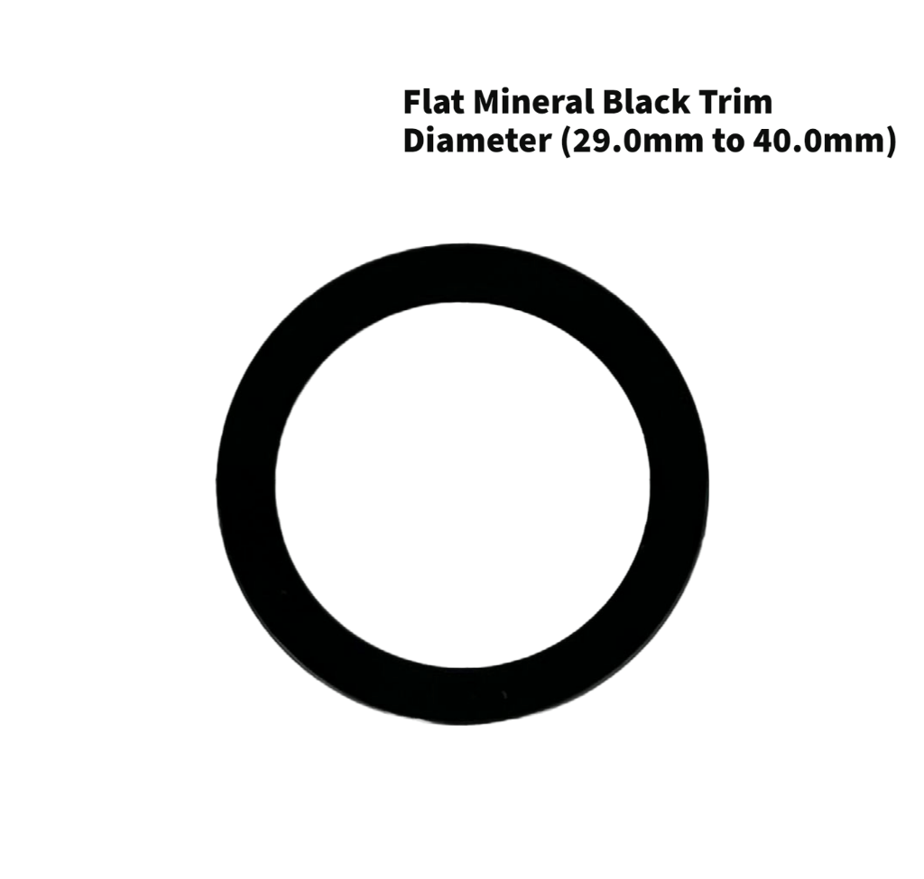 Watch Crystal Flat Round Mineral Glass Crystal Thickness 1.0mm with Black Trim Diameter(29.0mm to 40.0mm) - Universal Jewelers & Watch Tools Inc.