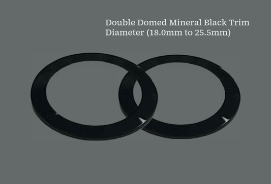 Watch Crystal Double Domed Round Mineral Glass Crystal Black Trim Thick 1.0mm Diameter(18.0mm to 25.5mm) - Universal Jewelers & Watch Tools Inc.