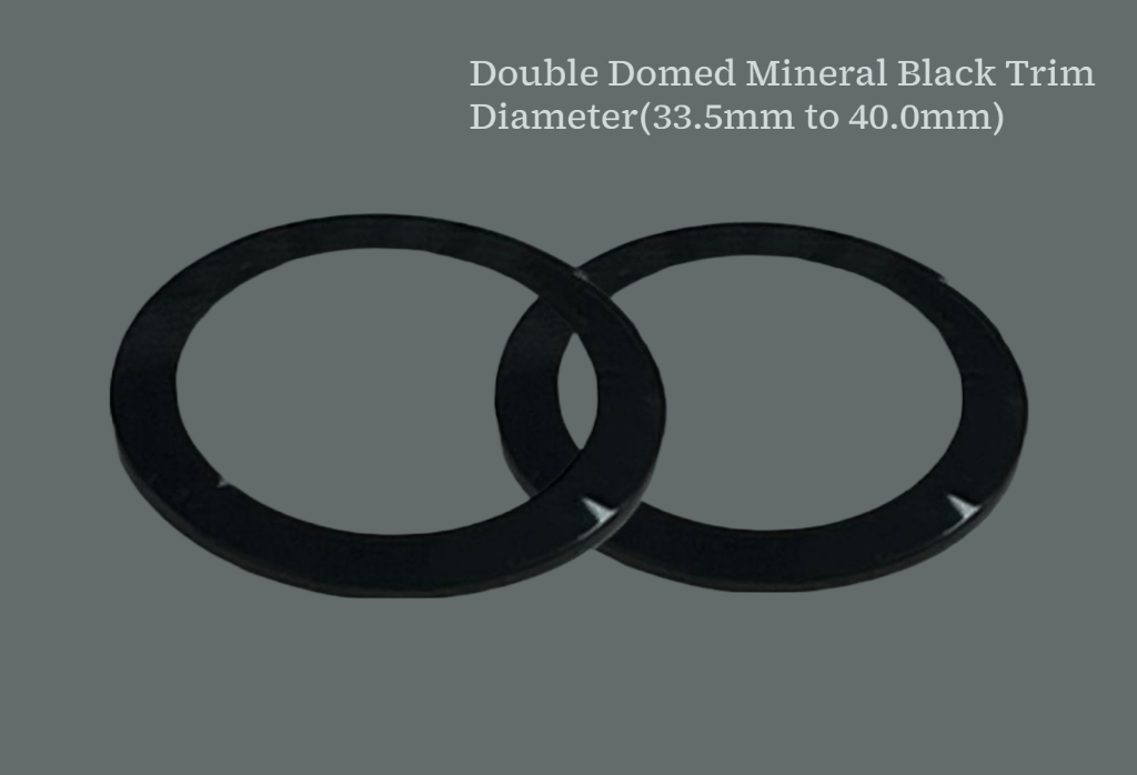 Watch Crystal Double Domed Round Mineral Glass Crystal Black Trim Thick 1.0mm Diameter(33.5mm to 40.0mm) - Universal Jewelers & Watch Tools Inc.